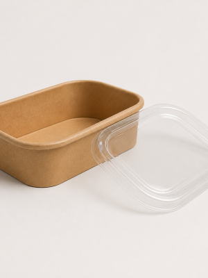 Kraft XJ food tub with clear PET lid