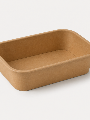 Rectangular kraft XJ-style food tub