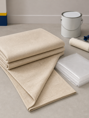 Protective painter's drop sheets for floors and furniture
