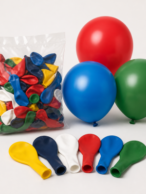 Plain assorted-colour latex party balloons