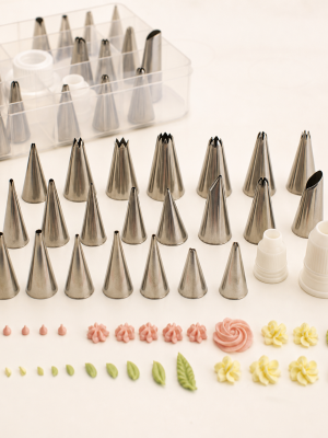 Fine precision cake decorating piping nozzles and couplers